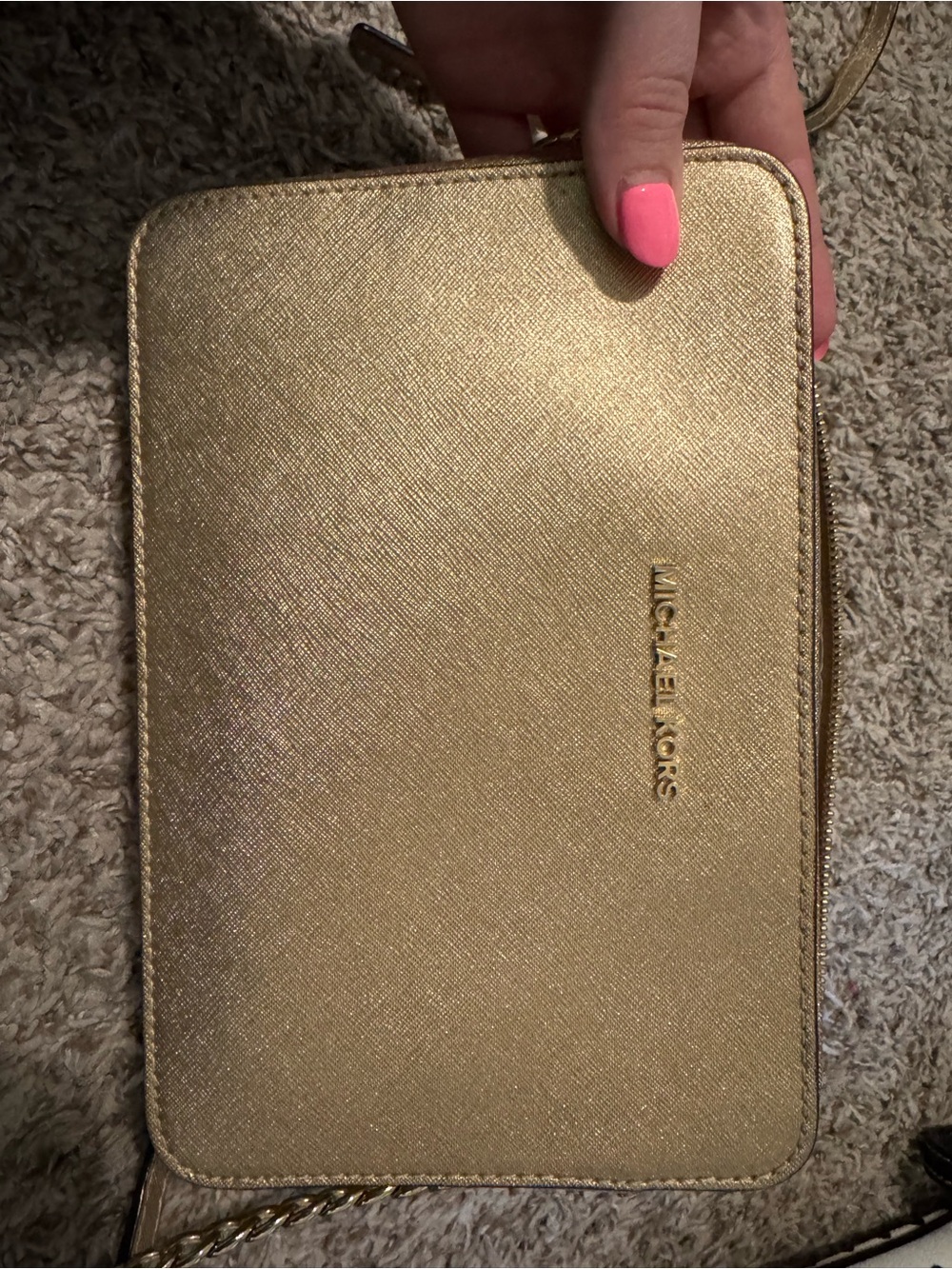 Michael Kors Metallic Gold Saffiano Crossbody